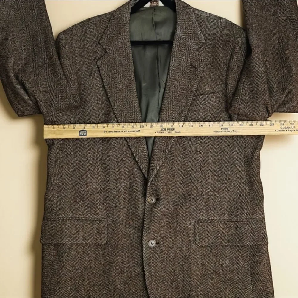 Vtg USA Cross and Winsor 100%Wool Elegant Brown Men's Blazer Jacket